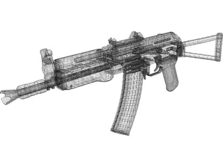 AKS 74U 3D Model preview