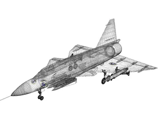 Saab 35 Draken 3D Model preview