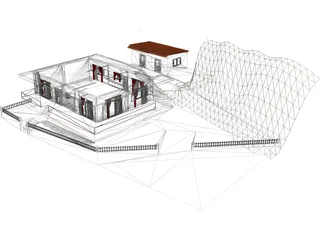 Greek Country House 3D Model preview