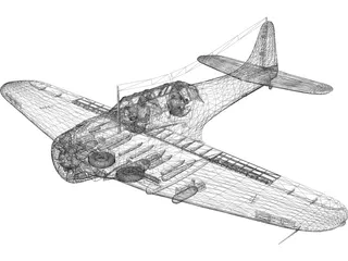 Dauntless Dive Bomber D 3D Model preview