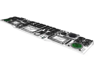 Sikorsky MH-53 Main Instrument Panel 3D Model preview