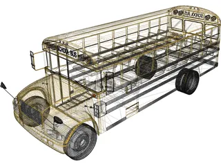 School Bus 3D Model preview