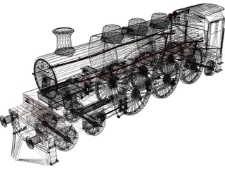Steam Locomotive 3D Model preview