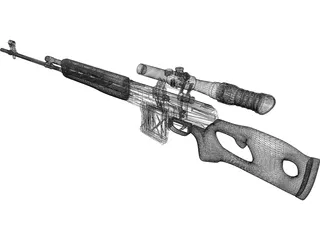 SVD Dragunov 3D Model preview