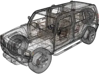 Hummer H3 3D Model preview
