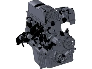 Ford 2.3 Engine 3D Model preview
