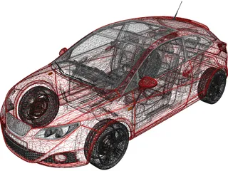 Seat Ibiza (2008) 3D Model preview