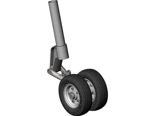 Embraer 121 Aircraft Nosegear 3D Model preview