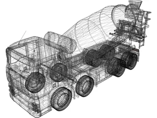 MAN TGA Beton Mixer 3D Model preview