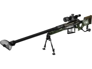 Sniper Rifle 3D Model preview