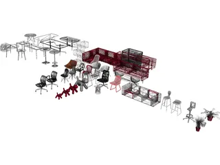 Furniture Set 3D Model preview
