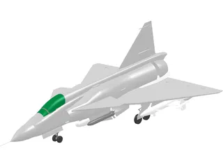 SAAB AJ-37 Viggen 3D Model preview