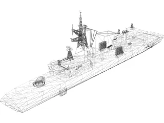 Halifax Class Frigate 3D Model preview