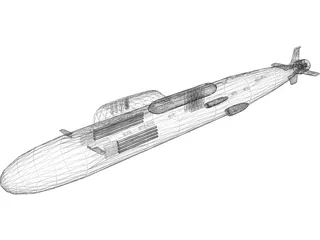 Yasen Class Submarine 3D Model preview