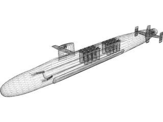 Le Triomphant class Missile Submarine 3D Model preview