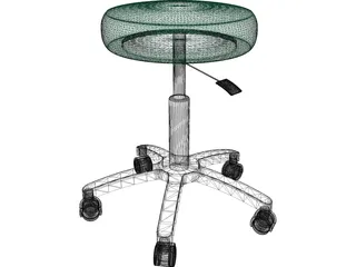 Exam Stool 3D Model preview