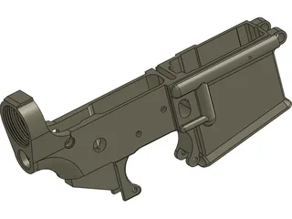 AR-15 Lower Receiver 3D Model preview