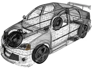 Dacia Logan Tuning 3D Model preview