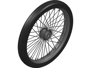 Wheel Front 20 spoke 21 inch 3D Model preview