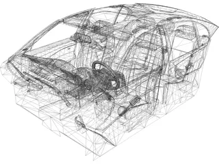 Interior BMW M5 (2009) 3D Model preview