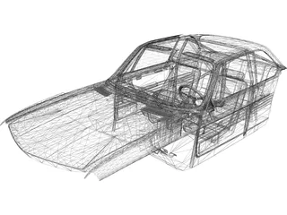 Interior BMW 3.0 CSL (1971) 3D Model preview