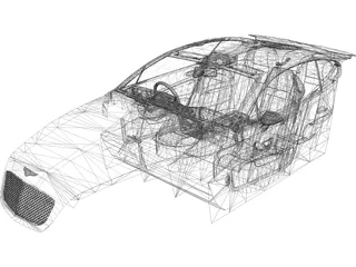 Interior Bentley Continental GT (2004) 3D Model preview