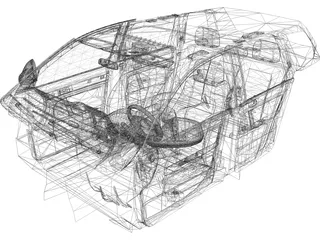 Interior Volkswagen Touareg R50 (2008) 3D Model preview