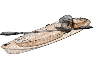 Kayak Canoe 3D Model preview