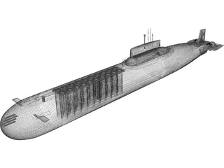 Nuclear Submarine 3D Model preview