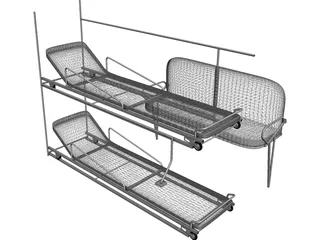 Rear Seats for Ambulance 3D Model preview