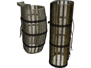 Grapes Baskets 3D Model preview