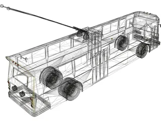 Trolley Bus 3D Model preview