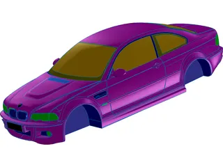 BMW M3 Body 3D Model preview