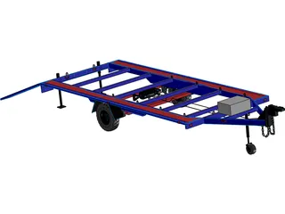 Military Trailer 3D Model preview