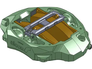 Brake Caliper Alcon GT 3D Model preview