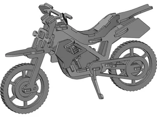 Plywood Motorcycle Enduro 3D Model preview