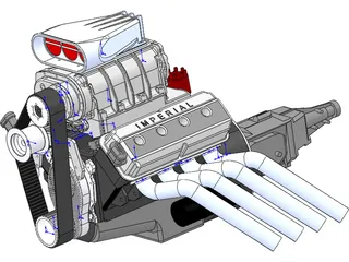 Hemi 392 Engine 3D Model preview
