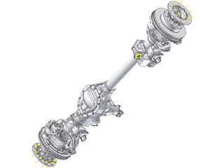 Front Axle F550 3D Model preview