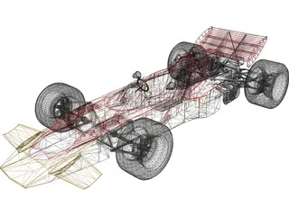 Lotus 72C F1 Car 3D Model preview