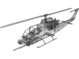 Bell AH-1 Cobra 3D Model preview