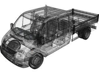 Ford Transit Benne Double Cabine 3D Model preview