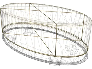 Oval Taburet 3D Model preview