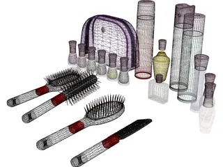 Woman Makeup and Accessories 3D Model preview