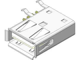 Female USB Connector 3D Model preview