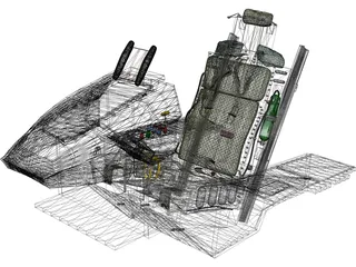 F-16 Ejection Seat 3D Model preview