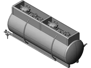 Truck Mount Fiberglass Chemical Tank 3D Model preview