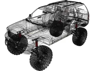 Ford Explorer [Lifted] (2002) 3D Model preview