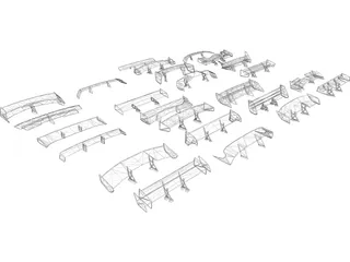 Spoiler Collection 3D Model preview