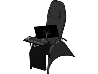Chair with Workstation 3D Model preview
