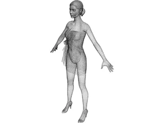 Girl Suits a Towel 3D Model preview
